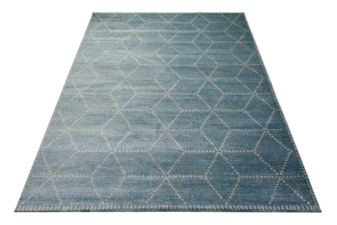 Teppich 160x230 Wohnzimmer Blau Muster