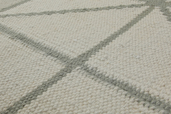 160x230 Teppich Wohnzimmer Grafische Ruhe – Skandi-Flachgewebe mit Diamantraster