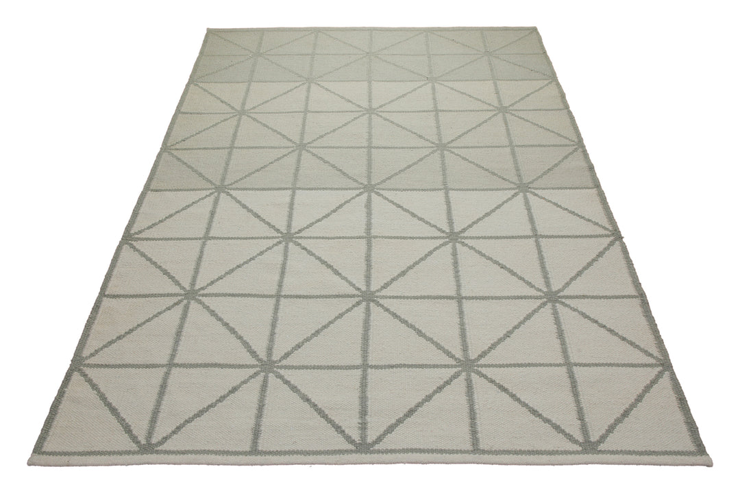160x230 Teppich Wohnzimmer Grafische Ruhe – Skandi-Flachgewebe mit Diamantraster