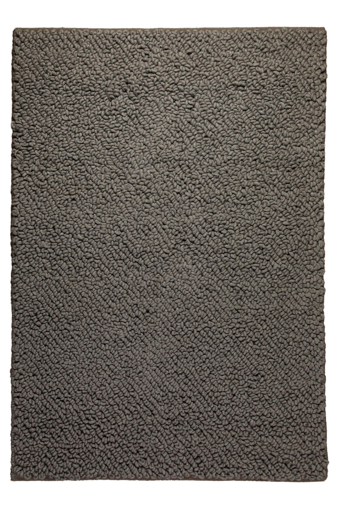 160x230 Teppich Wohnzimmer Oversize-Loops in dunklem Taupe – Schwerer Wollteppich zum Versinken