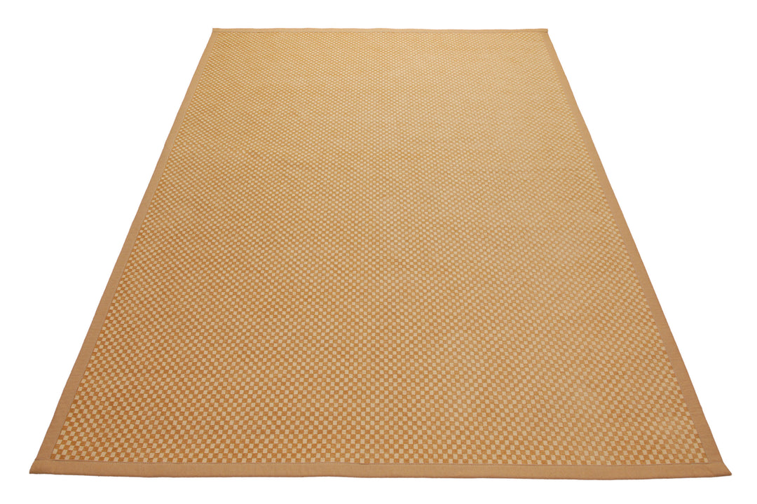 160x230 Teppich Wohnzimmer Honiggold-Chevron – Reversibler Baumwollteppich aus Estland