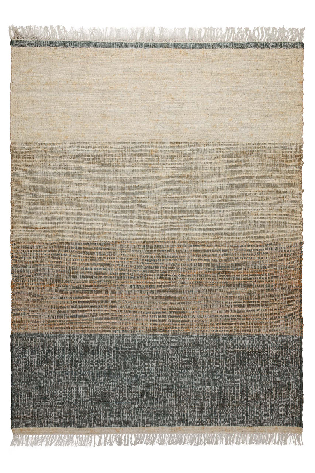 160x230 Teppich Wohnzimmer Sand zu Stein – Jute-Verlauf in natürlichen Tönen
