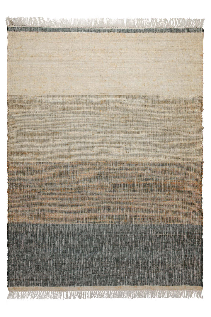 160x230 Teppich Wohnzimmer Sand zu Stein – Jute-Verlauf in natürlichen Tönen