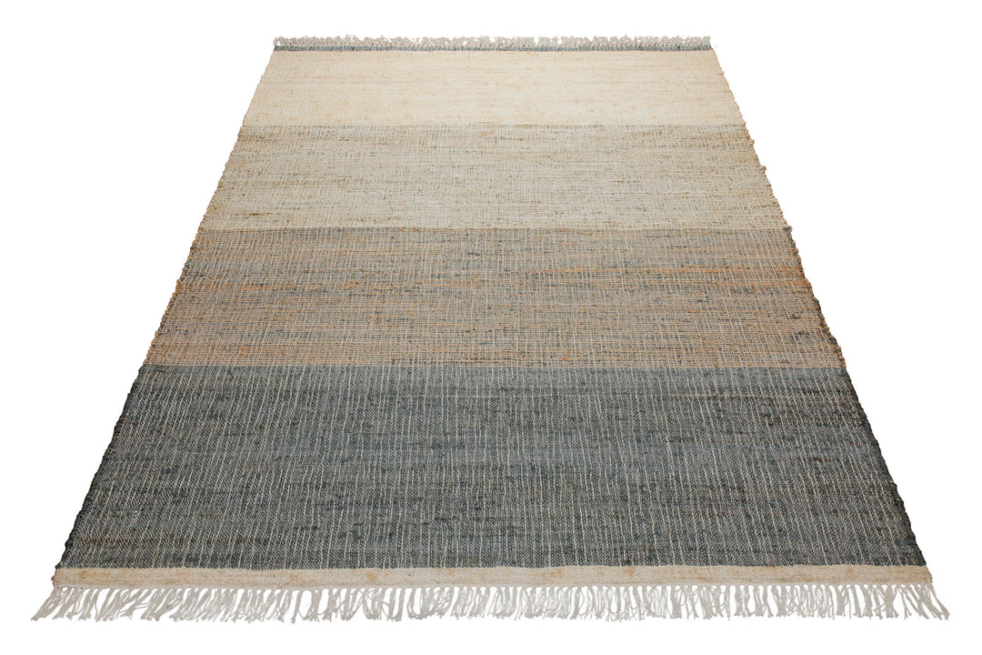 160x230 Teppich Wohnzimmer Sand zu Stein – Jute-Verlauf in natürlichen Tönen