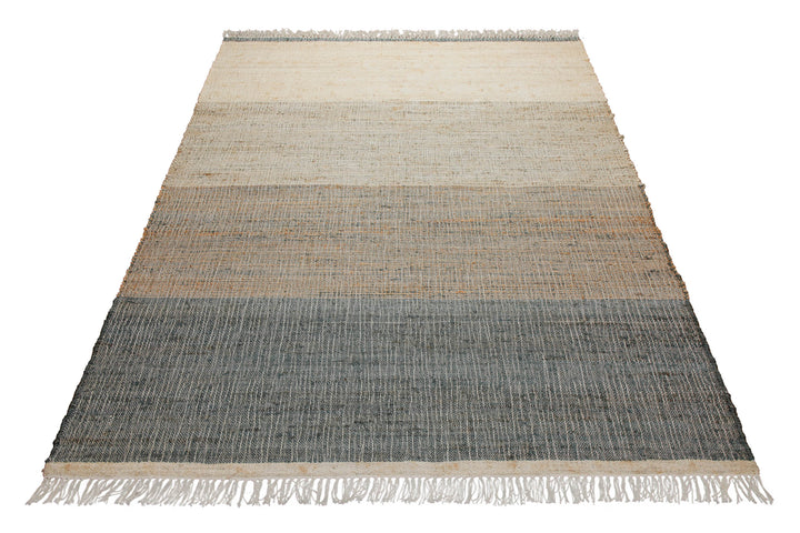 160x230 Teppich Wohnzimmer Sand zu Stein – Jute-Verlauf in natürlichen Tönen