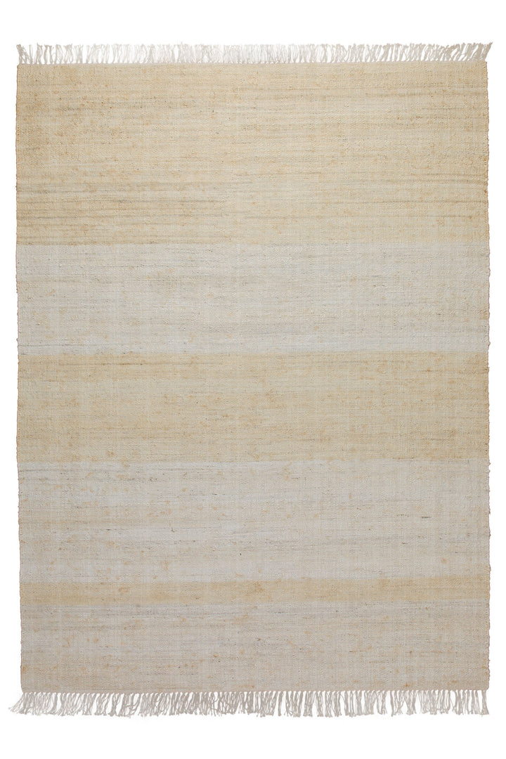 160x230 Teppich Wohnzimmer Helles Naturweiß – Sanft melierter Naturfaserteppich