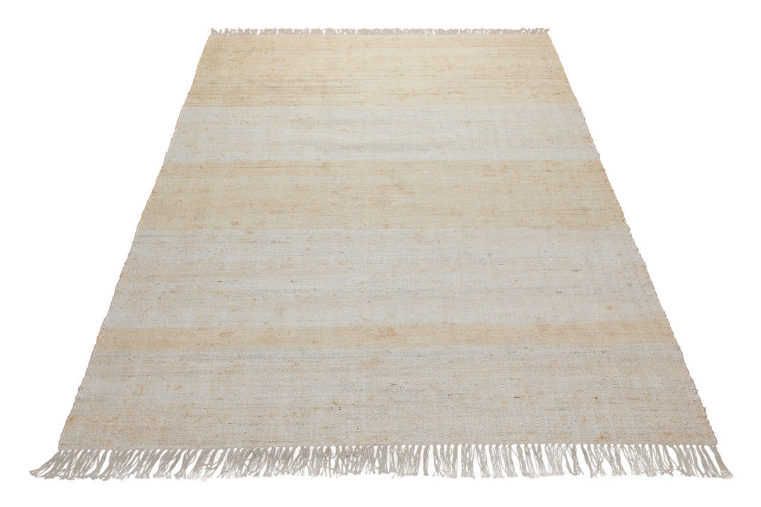 160x230 Teppich Wohnzimmer Helles Naturweiß – Sanft melierter Naturfaserteppich