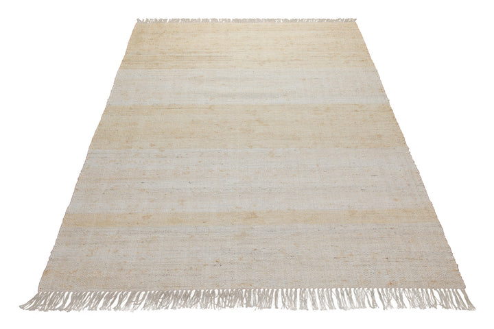 160x230 Teppich Wohnzimmer Helles Naturweiß – Sanft melierter Naturfaserteppich