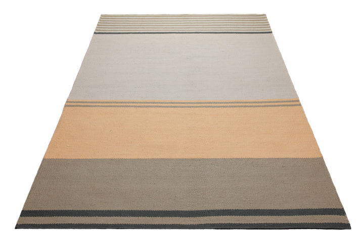 160x230 Teppich Wohnzimmer Sand, Apricot und Schiefer – Cotton-Color-Block in moderner Architektur
