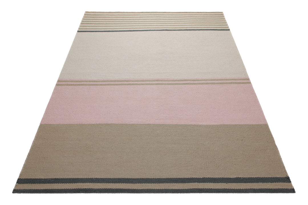 160x230 Teppich Wohnzimmer Sand, Rosé und Mocca – Cotton-Color-Block in zarter Pastellarchitektur
