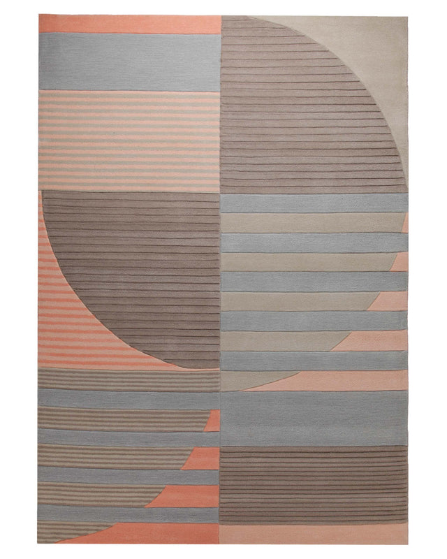Koralle im Halbrund - Handtuft mit Rippenrelief 160 x 230 cm – Produktfoto freigestellt