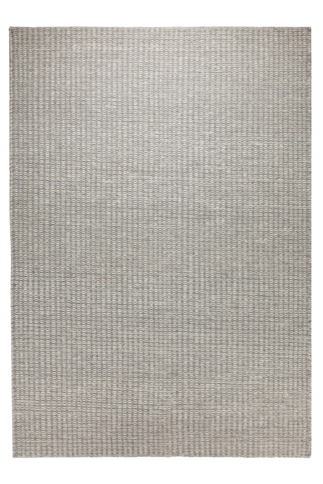 Handwebteppich Wolle meliert grau 160x230 cm – Komplettansicht des Teppichs freigestellt