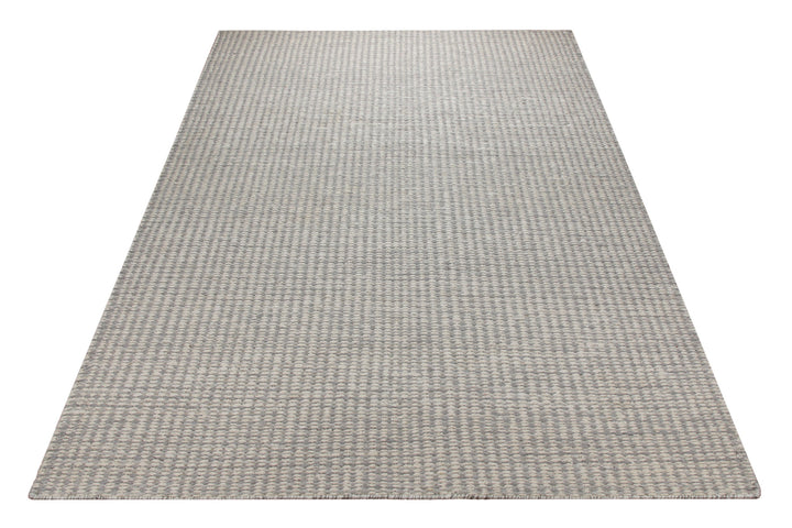 Handwebteppich Wolle meliert grau 160x230 cm – im Raum platziert