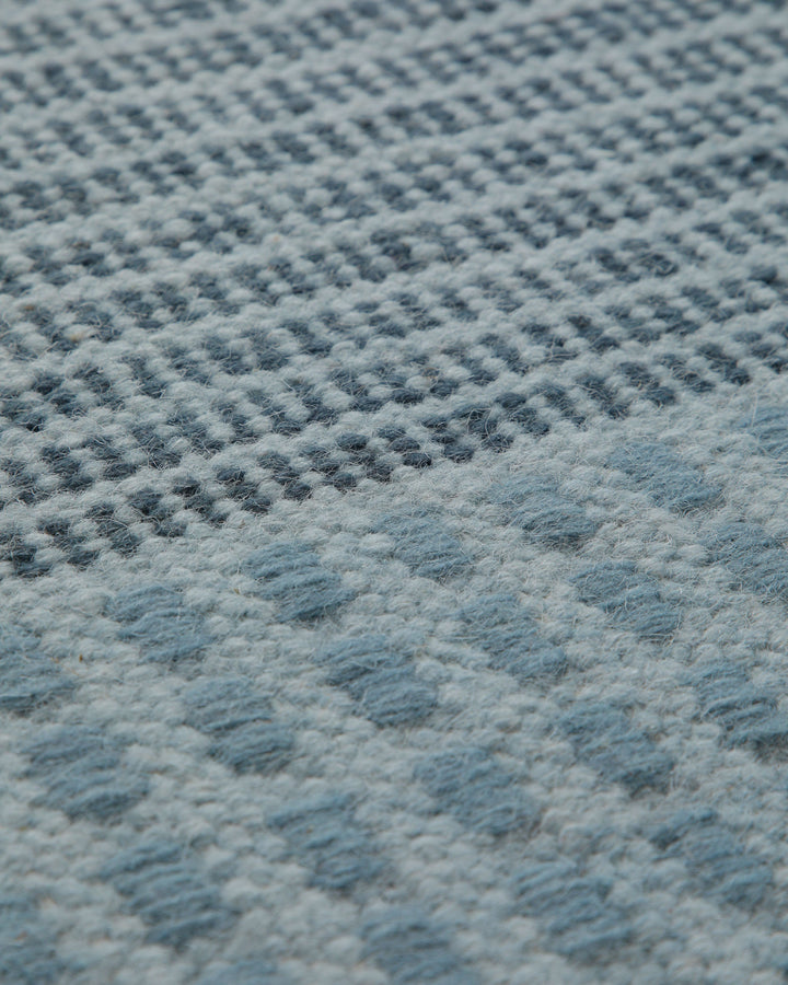 Handwebteppich Wolle Struktur graublau 160x230 cm – Detailansicht des Flors