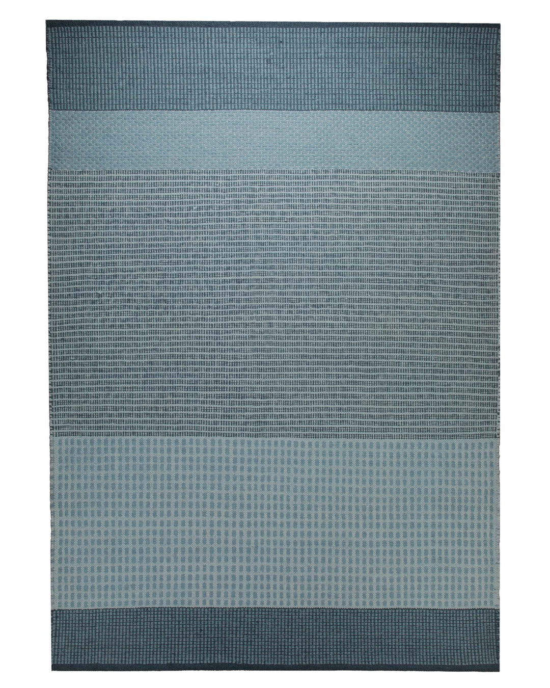 Handwebteppich Wolle Struktur graublau 160x230 cm – Produktfoto auf weißem Hintergrund