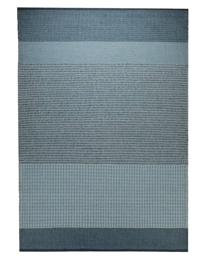 Handwebteppich Wolle Struktur graublau 160x230 cm – Produktfoto auf weißem Hintergrund