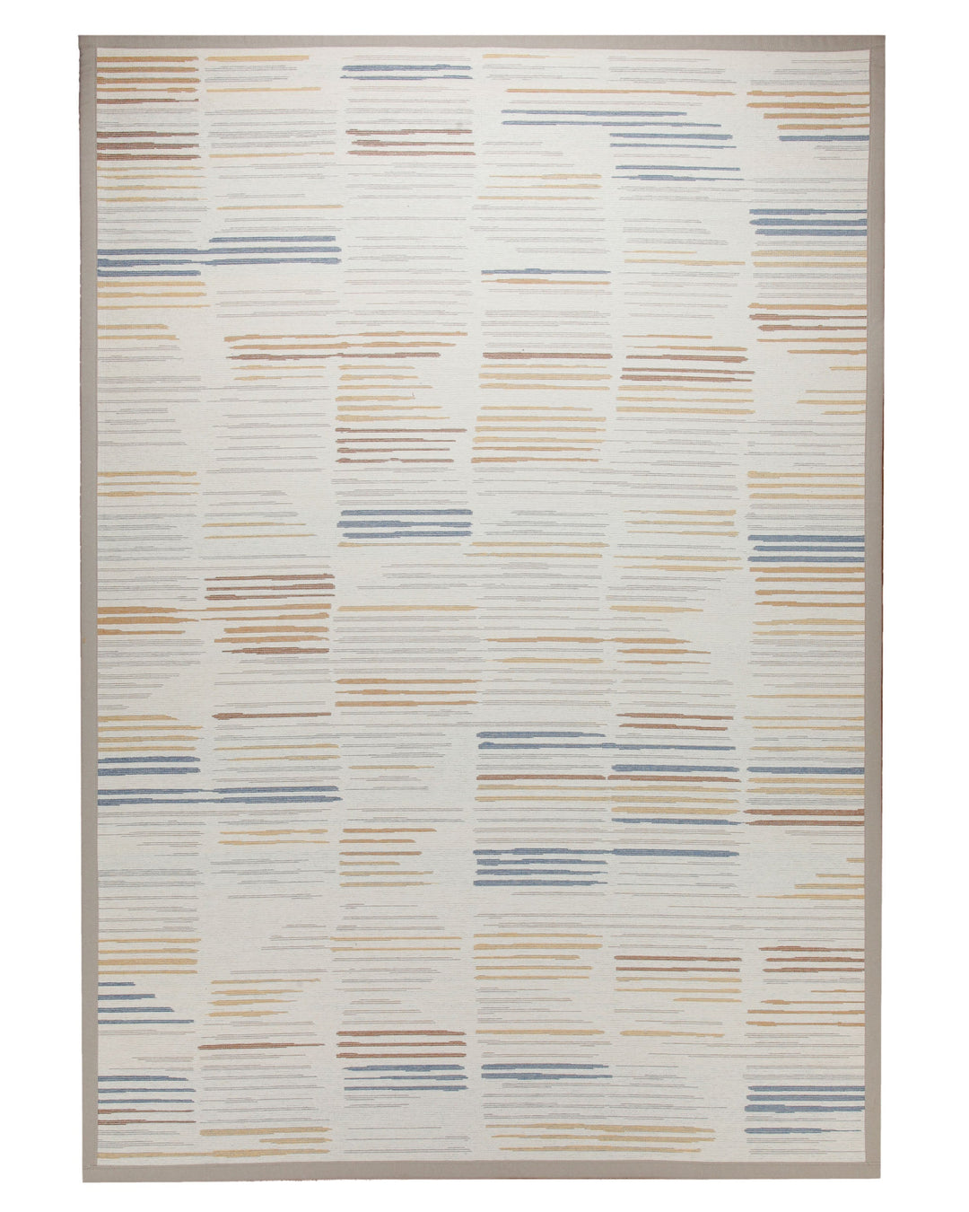 Baumwollteppich Estland beidseitig Farblinien creme 160x230 cm – Gesamtansicht freigestellt
