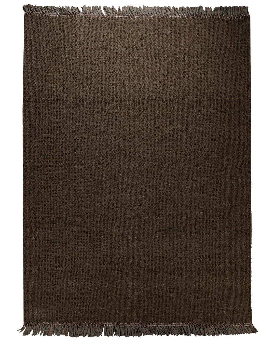 Dedon Outdoor Handwebteppich uni braun 160x230 cm – Komplettansicht des Teppichs freigestellt