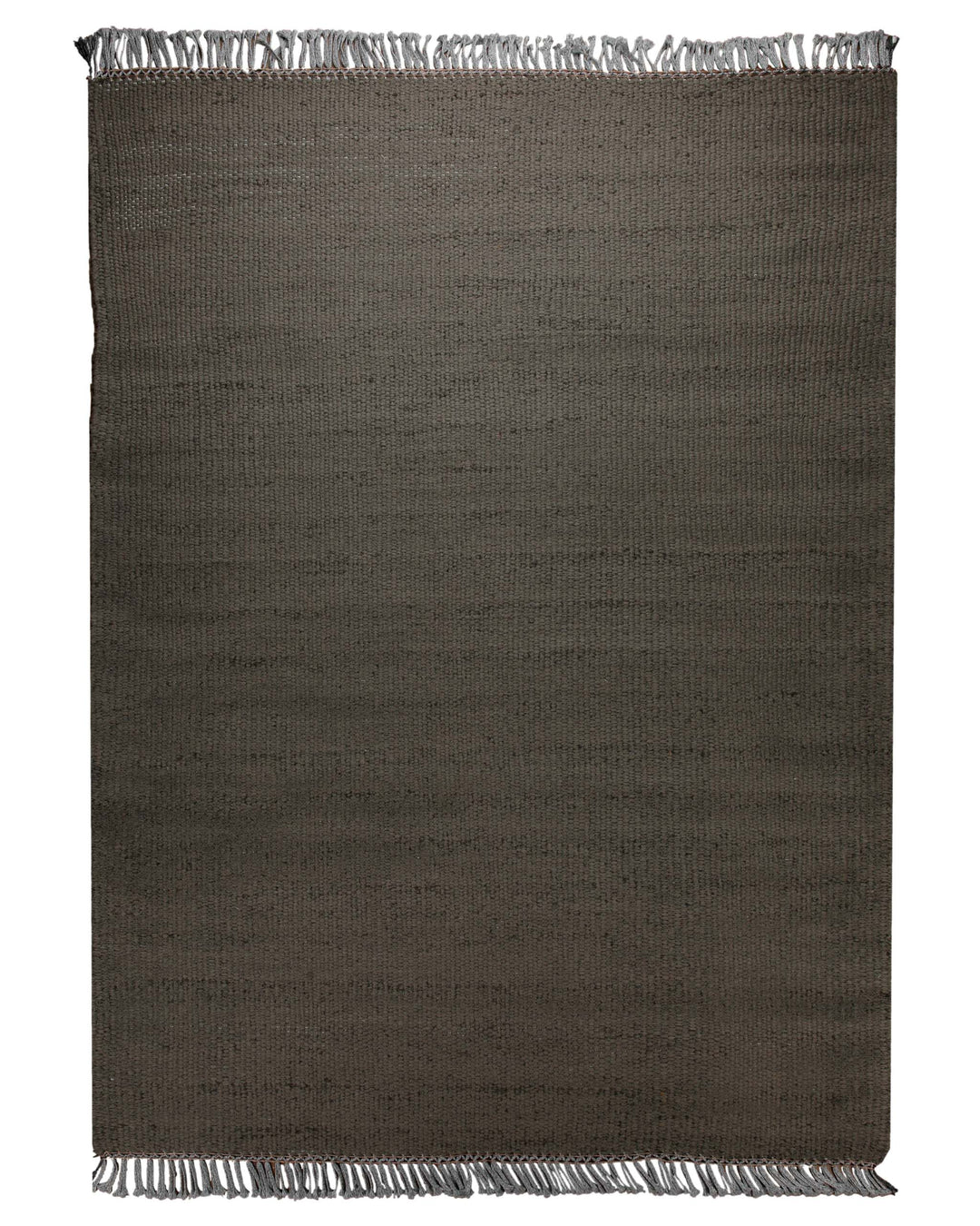 Dedon Outdoor Handwebteppich uni taupe 160x230 cm – Komplettansicht des Teppichs freigestellt