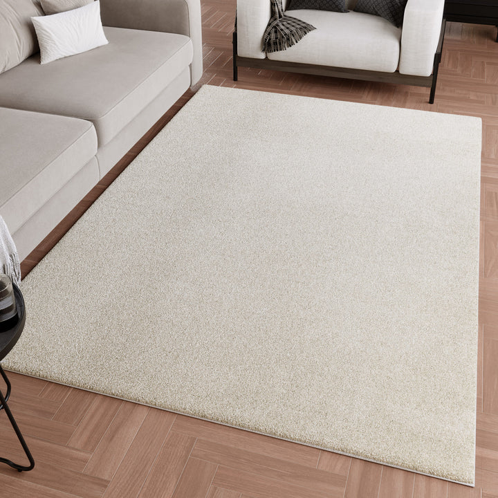 Wogh Teppich creme beige Hochflor rechteckig