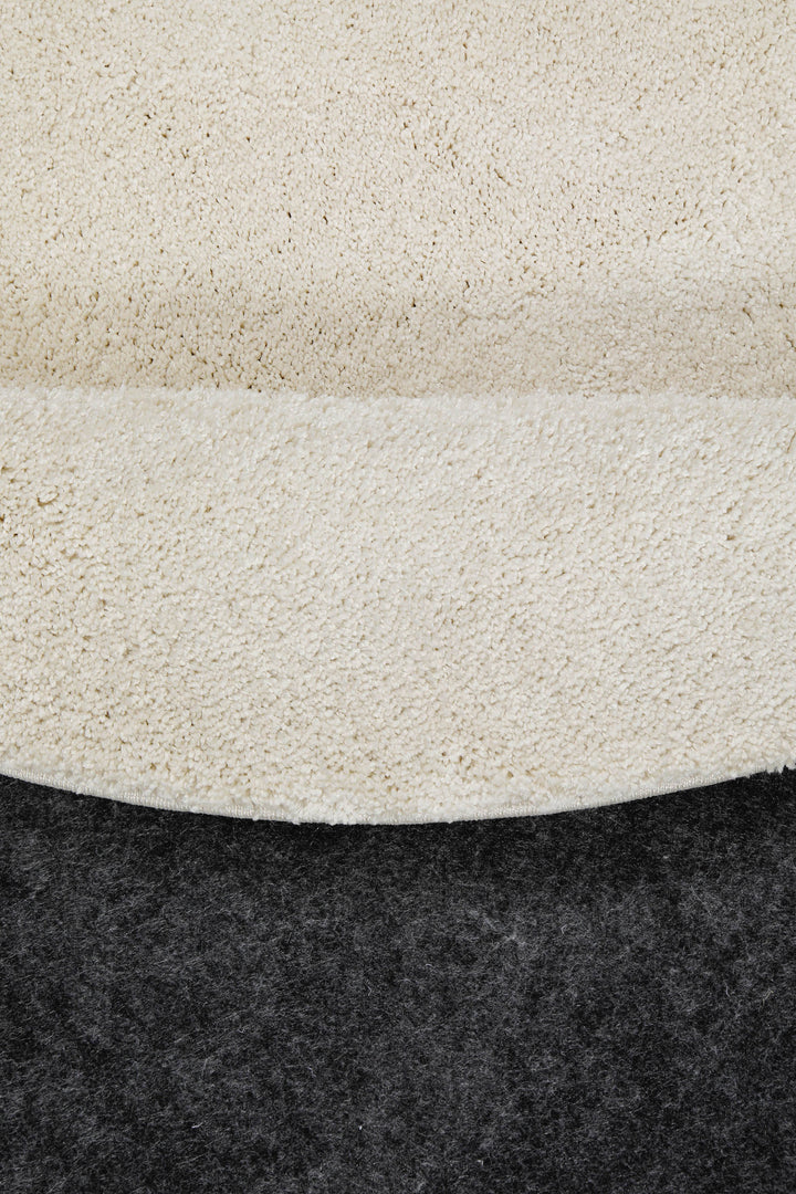Wogh Teppich creme beige Hochflor rund