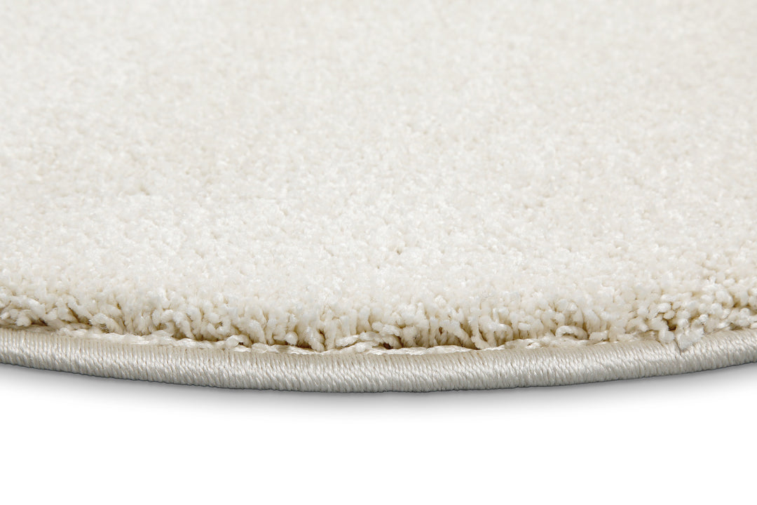 Wogh Teppich creme beige Hochflor rund