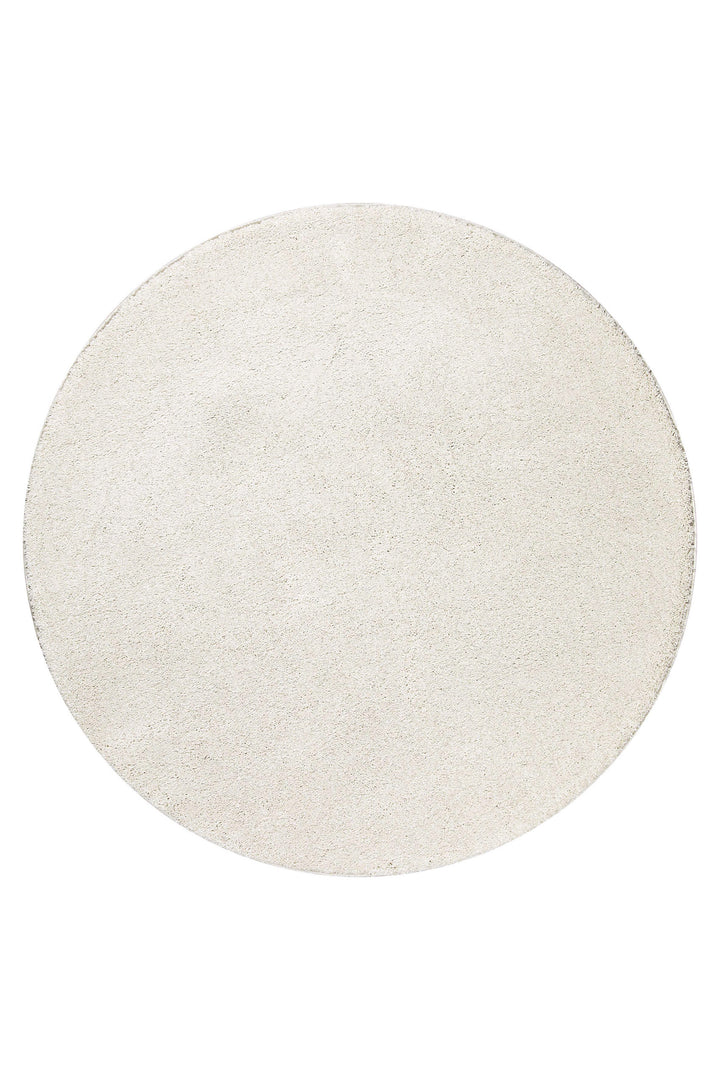 Wogh Teppich creme beige Hochflor rund