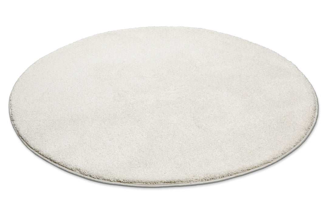 Wogh Teppich creme beige Hochflor rund