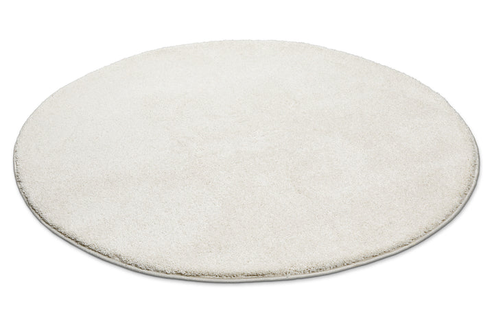 Wogh Teppich creme beige Hochflor rund