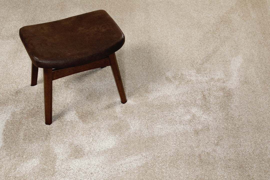 Wogh Teppich sand beige Hochflor rund