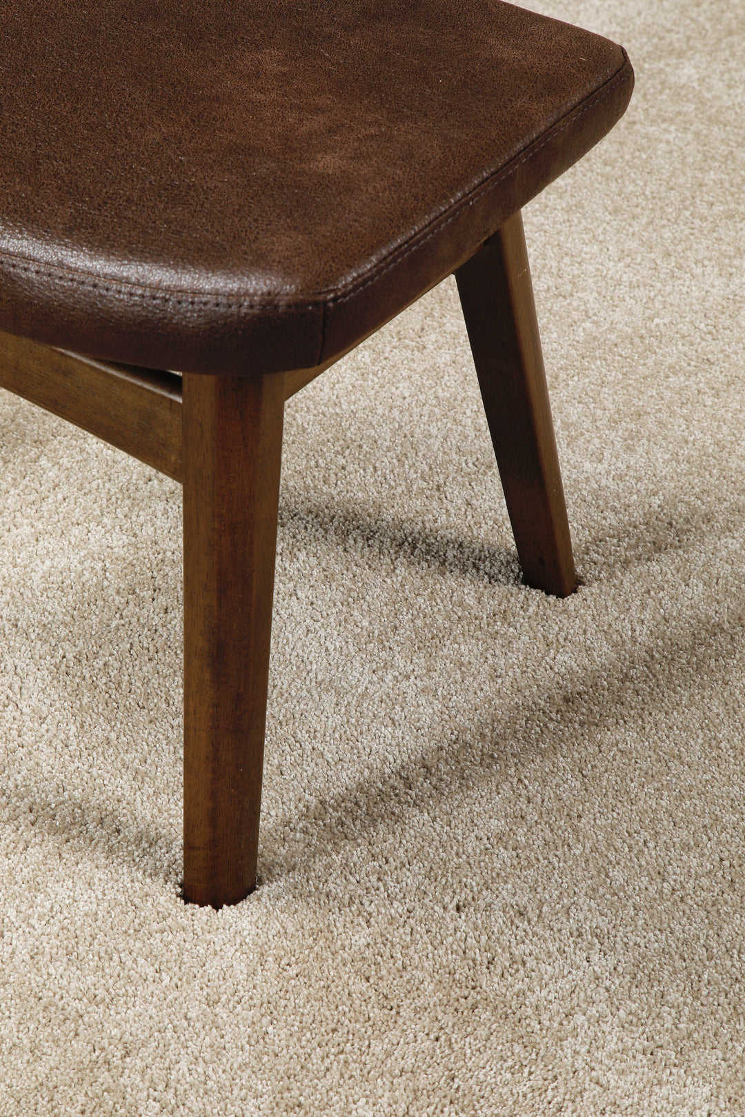 Wogh Teppich sand beige Hochflor rund