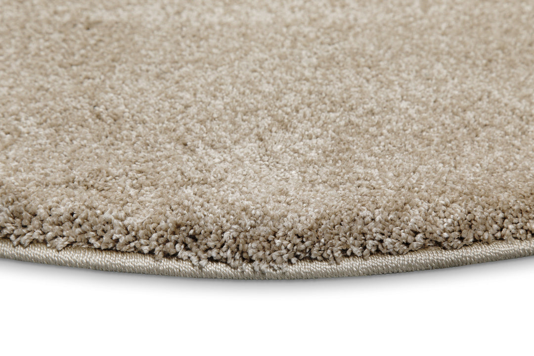 Wogh Teppich sand beige Hochflor rund
