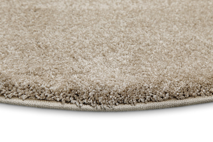 Wogh Teppich sand beige Hochflor rund