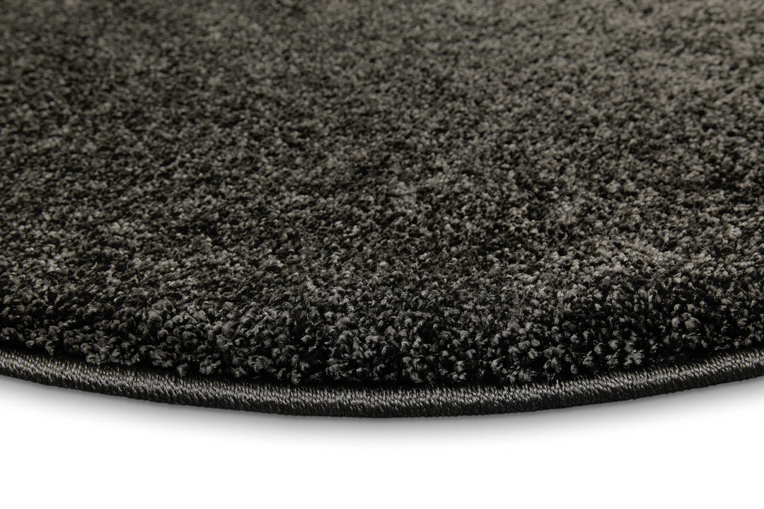 Wogh Teppich anthrazit Hochflor rund
