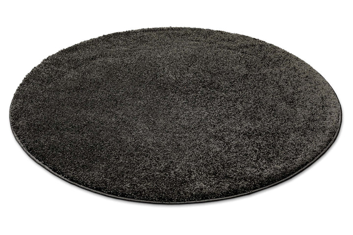 Wogh Teppich anthrazit Hochflor rund