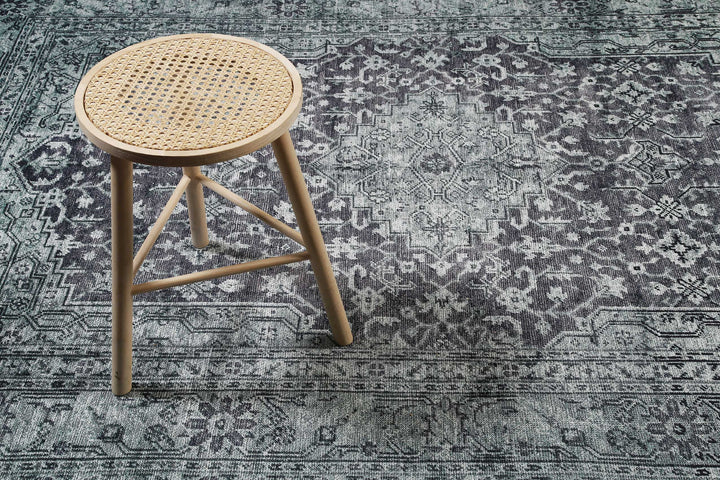 2nd Avenue Teppich dunkelgrau Kurzflor rechteckig