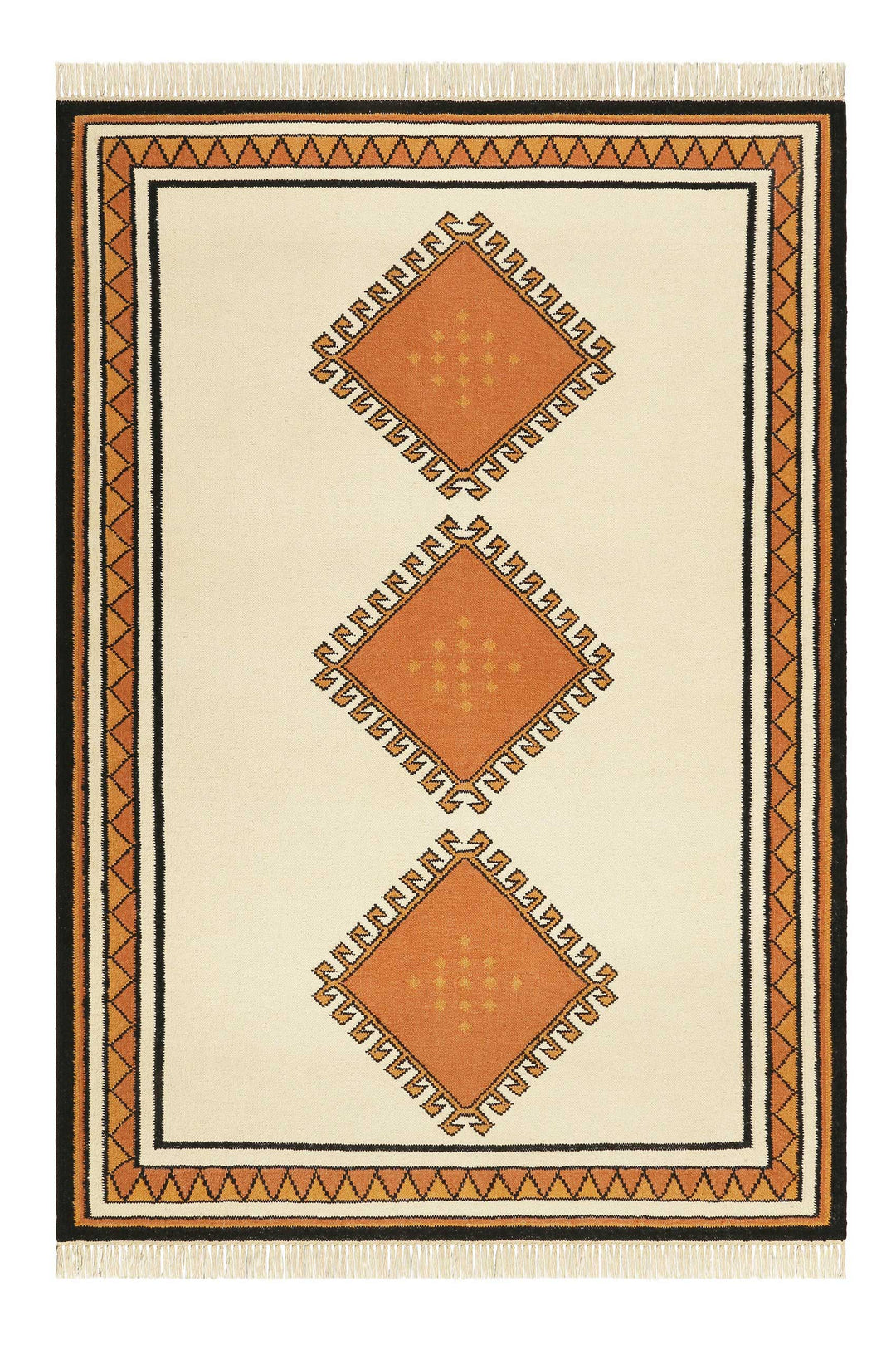 Afoud Teppich weiß Kurzflor rechteckig