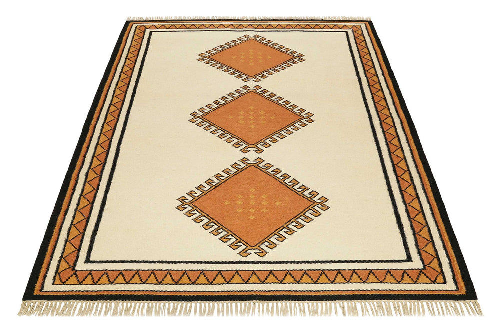 Afoud Teppich weiß Kurzflor rechteckig