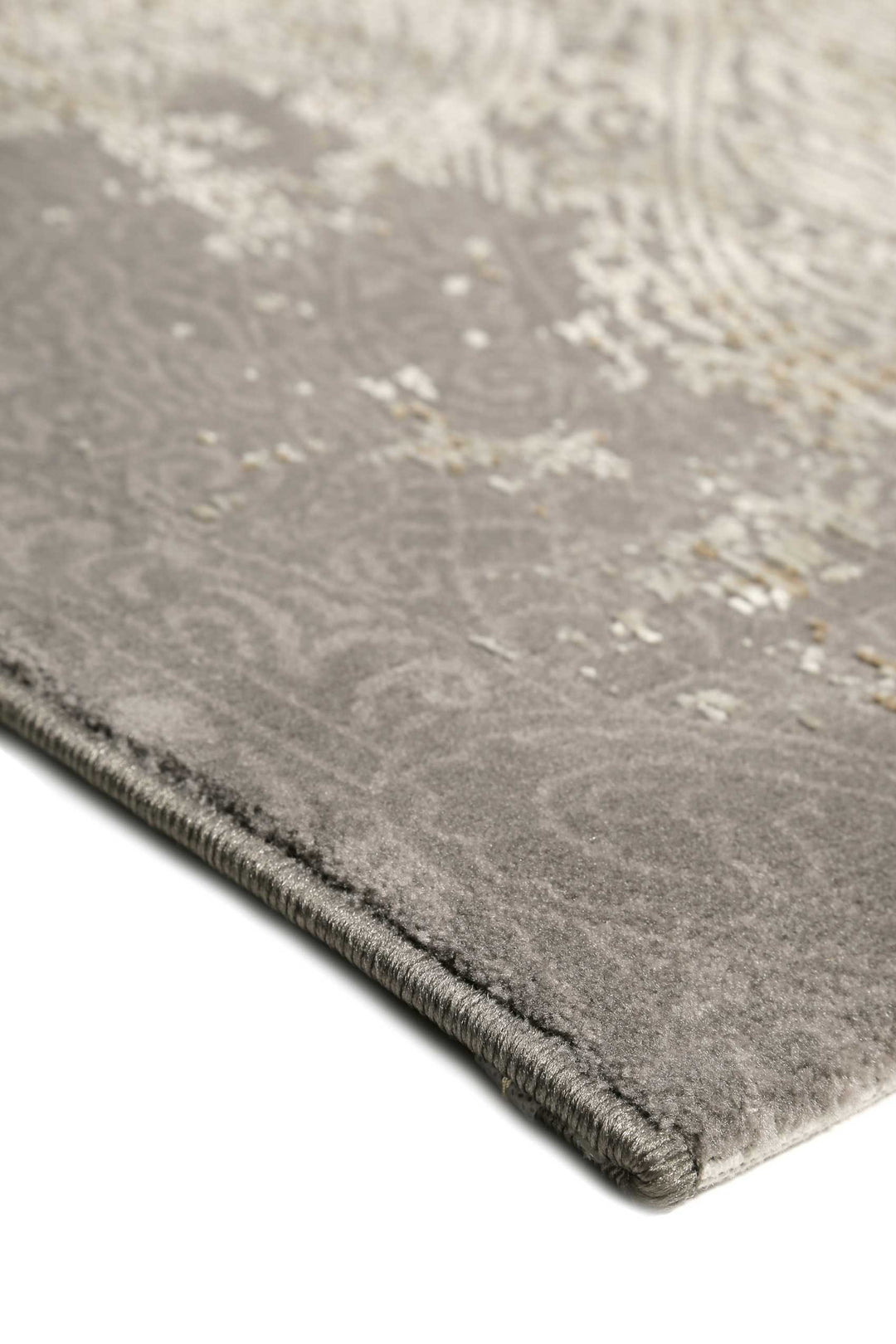 Baroque Vintage Teppich silber Kurzflor rechteckig