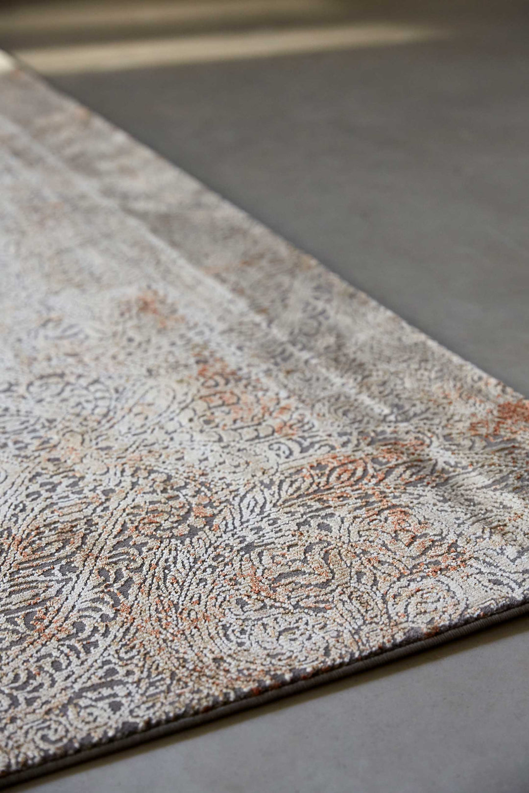 Baroque Vintage Teppich silber Kurzflor rechteckig