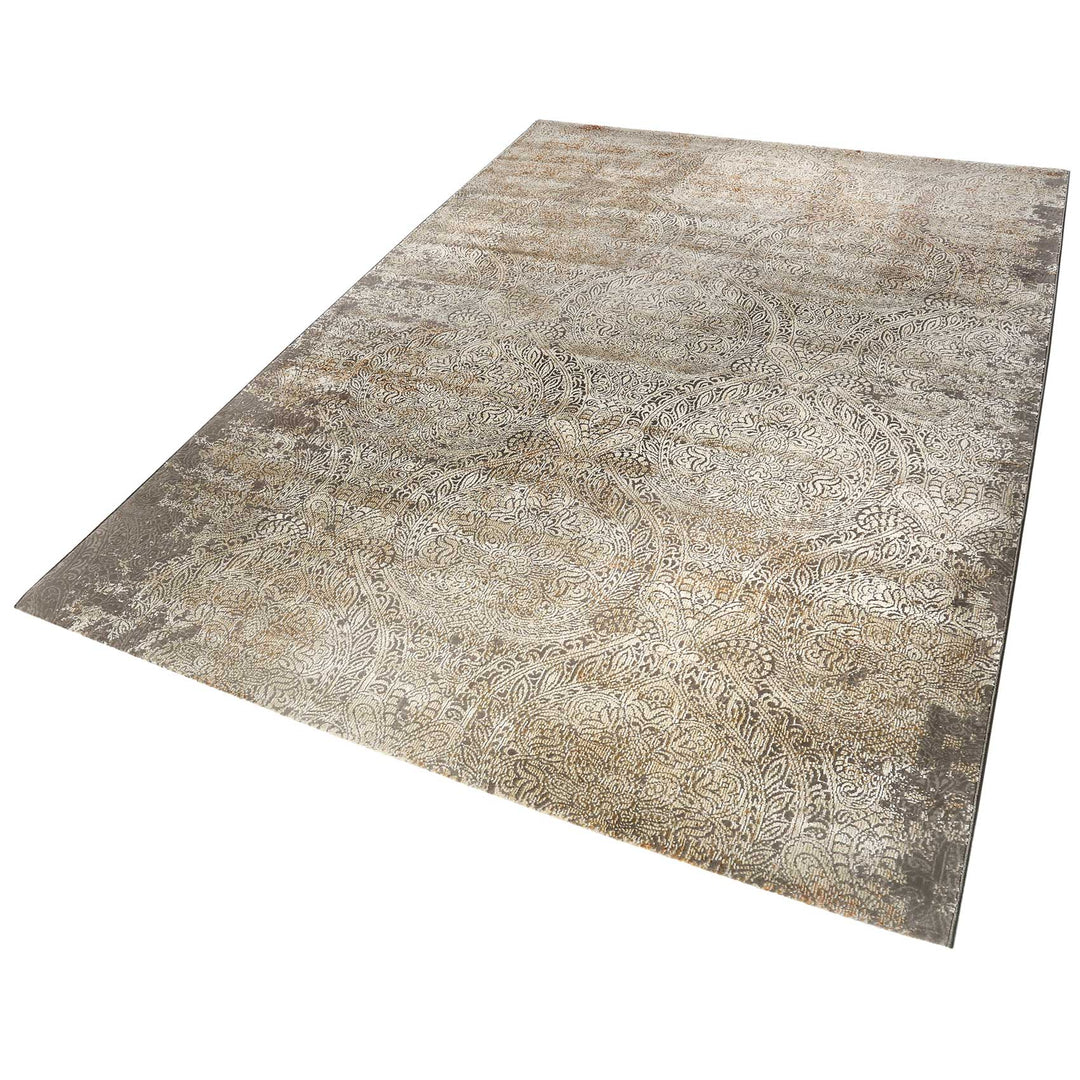 Baroque Vintage Teppich silber Kurzflor rechteckig