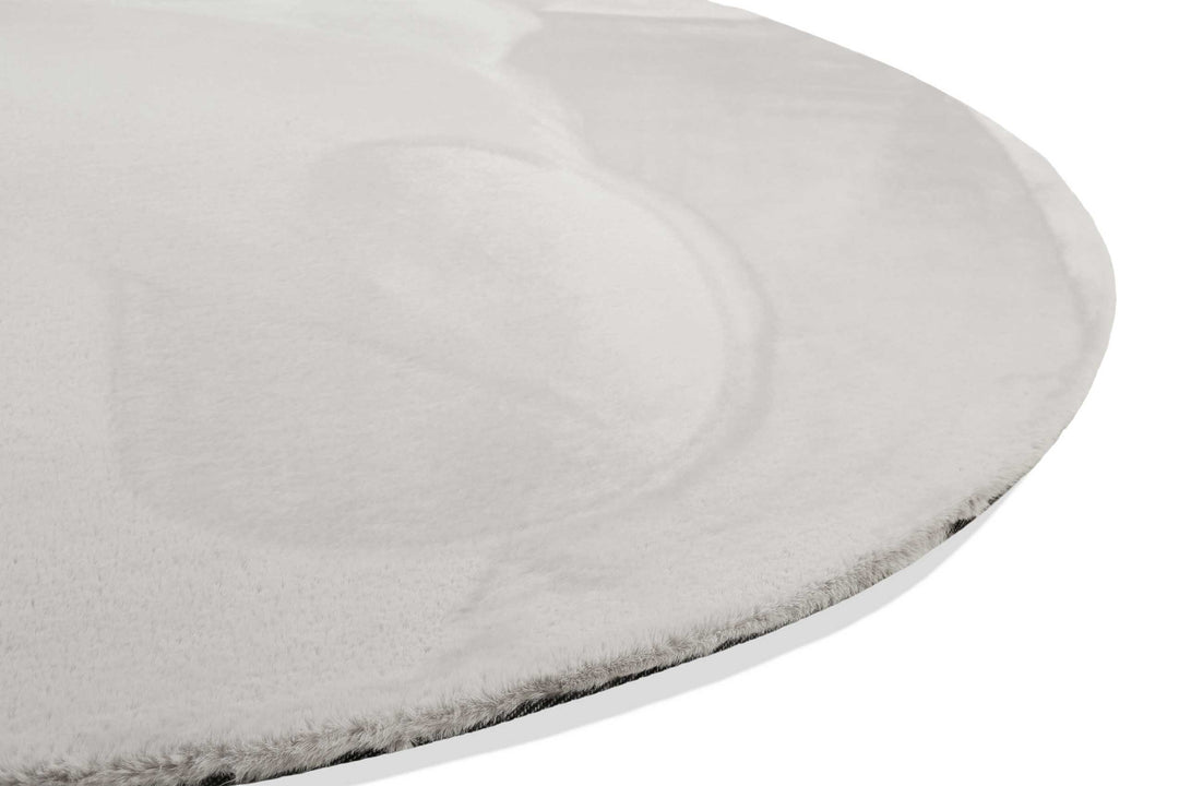 Anna Teppich hellgrau Hochflor rund