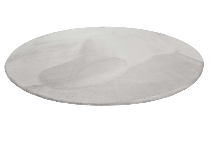 Anna Teppich hellgrau Hochflor rund