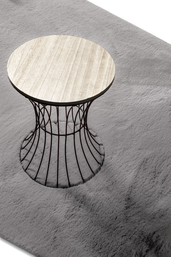 Anna Teppich grau Hochflor rechteckig