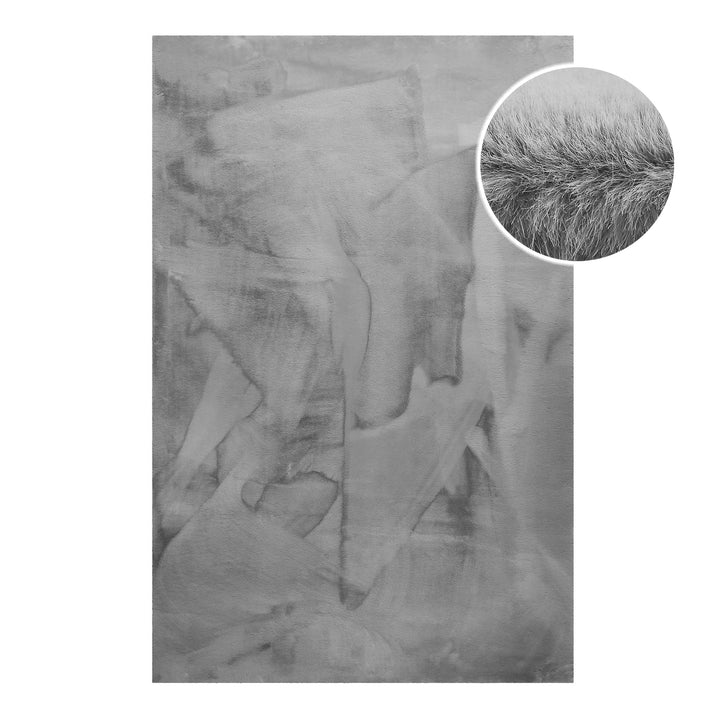 Anna Teppich grau Hochflor rechteckig