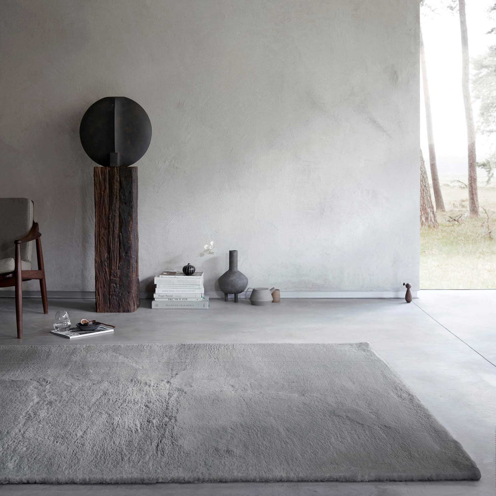 Anna Teppich grau Hochflor rechteckig