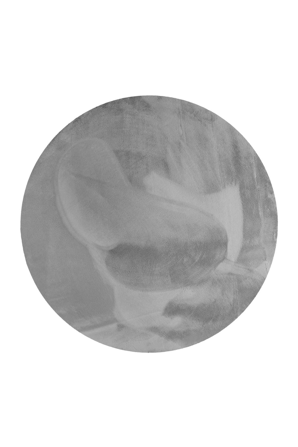 Anna Teppich grau Hochflor rund