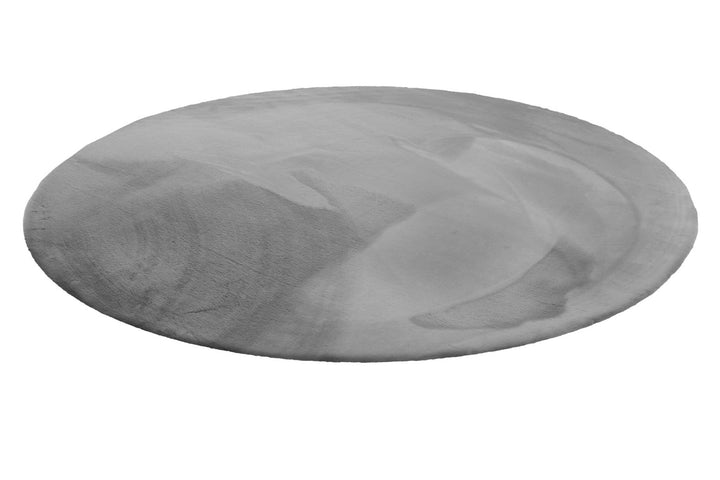 Anna Teppich grau Hochflor rund