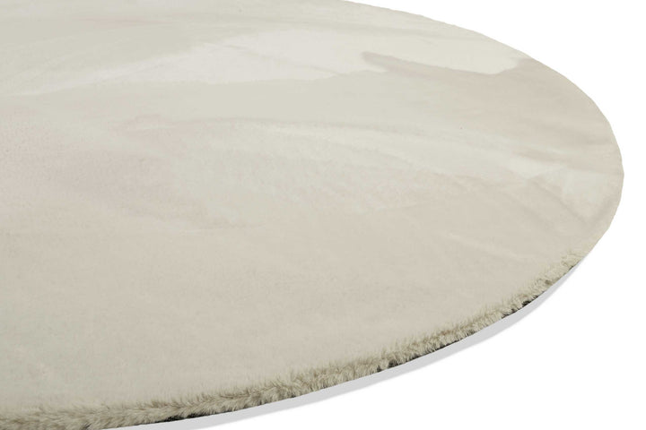 Anna Teppich creme beige Hochflor rund
