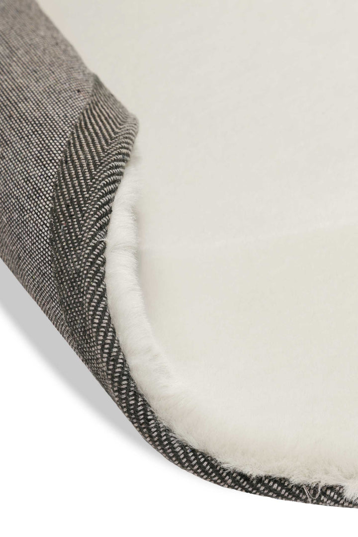 Anna Teppich creme beige Hochflor rund
